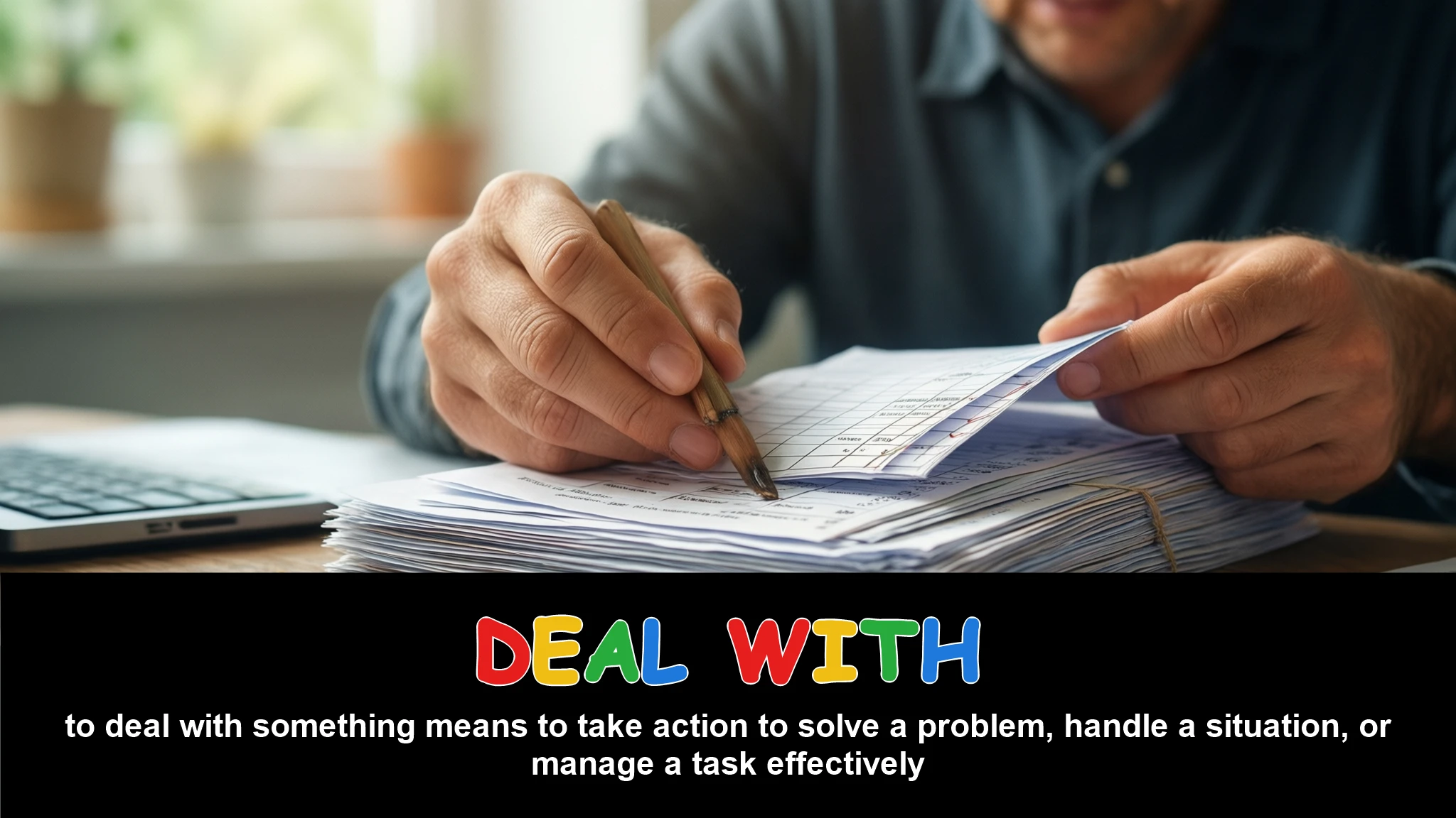 English Illustration for deal with